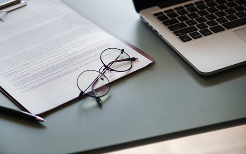 banking form on the desk